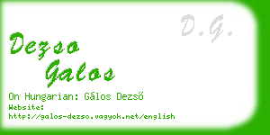 dezso galos business card