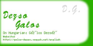 dezso galos business card